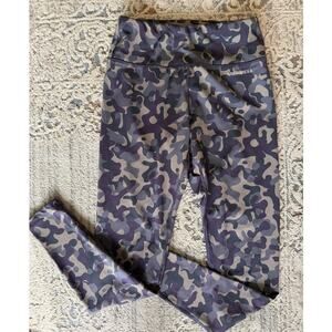 Merrell Active Full Length Active Leggings Purple Green Camo Medium